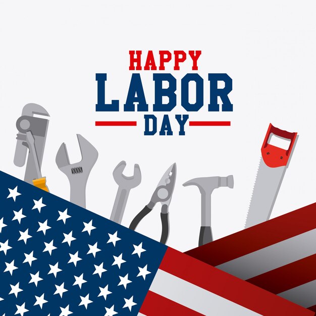 Labor day card design.