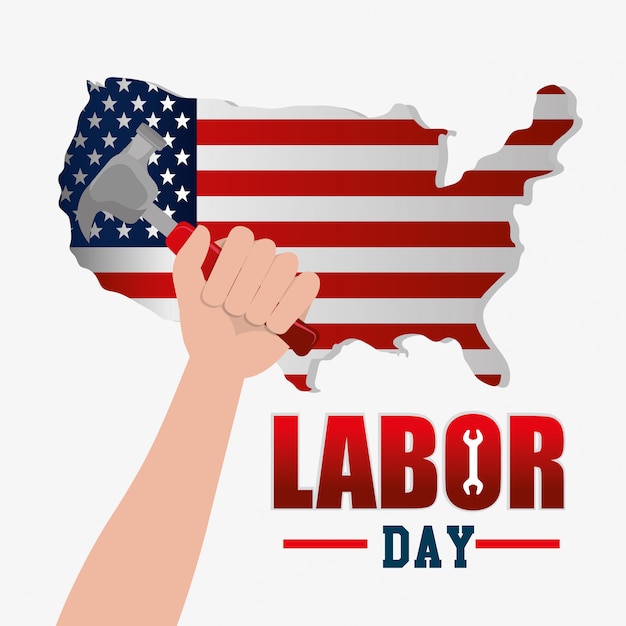 Free vector labor day card design.