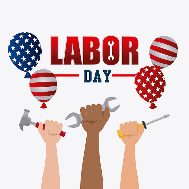 Free vector labor day card design.