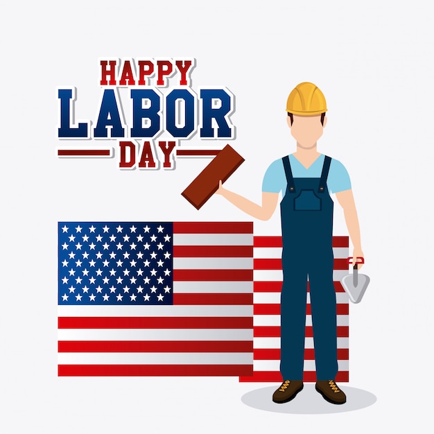 Labor day card design.