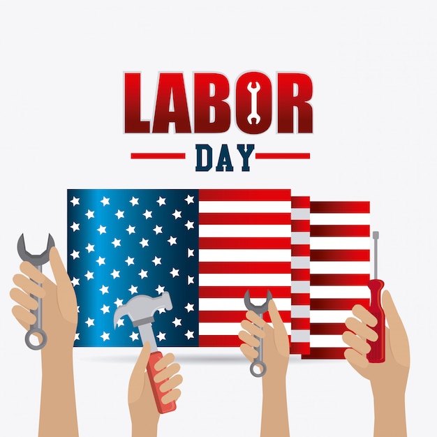 Free vector labor day card design.