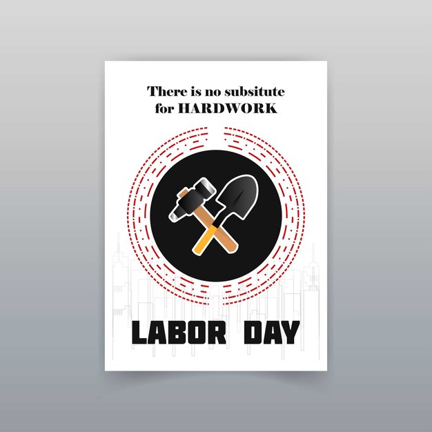 Labor day card with creative design and white background vector 