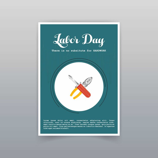 Labor day card with creative design 