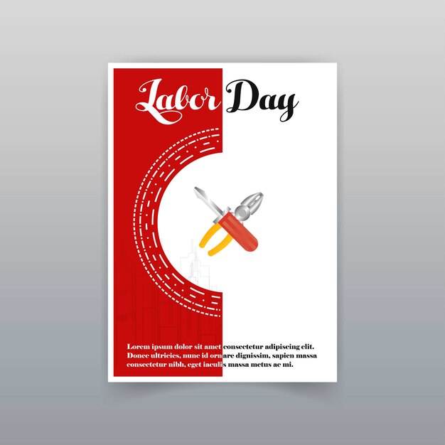 Labor day card with creative design 