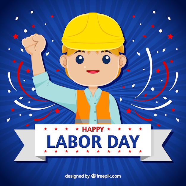 Labor day celebration concept with flat design