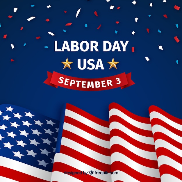 Labor day composition with realistic style