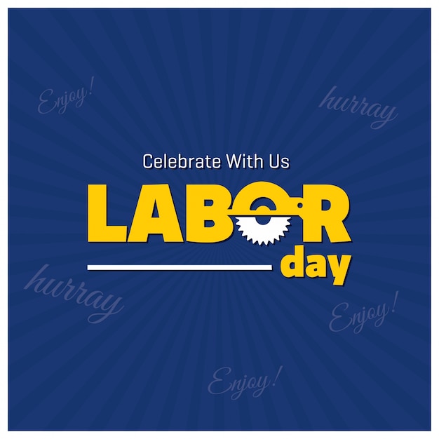 Labor day design on starburst background