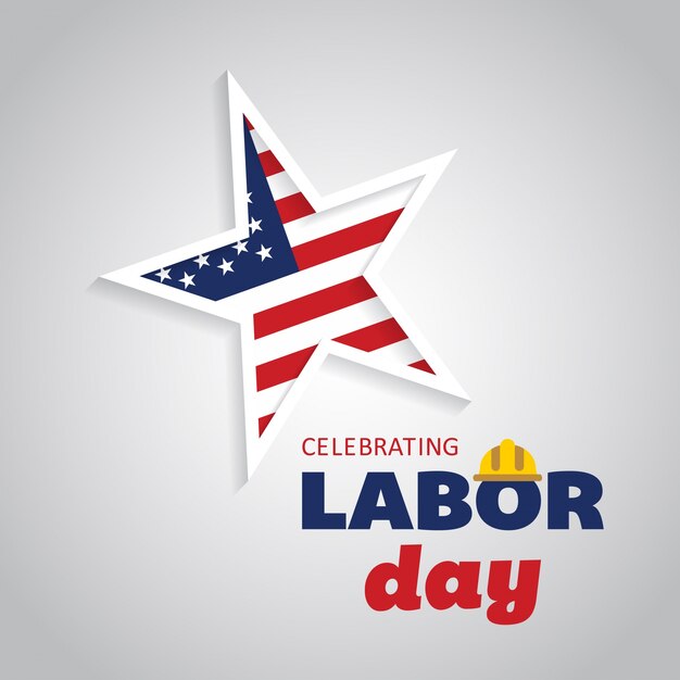 Labor day design with star