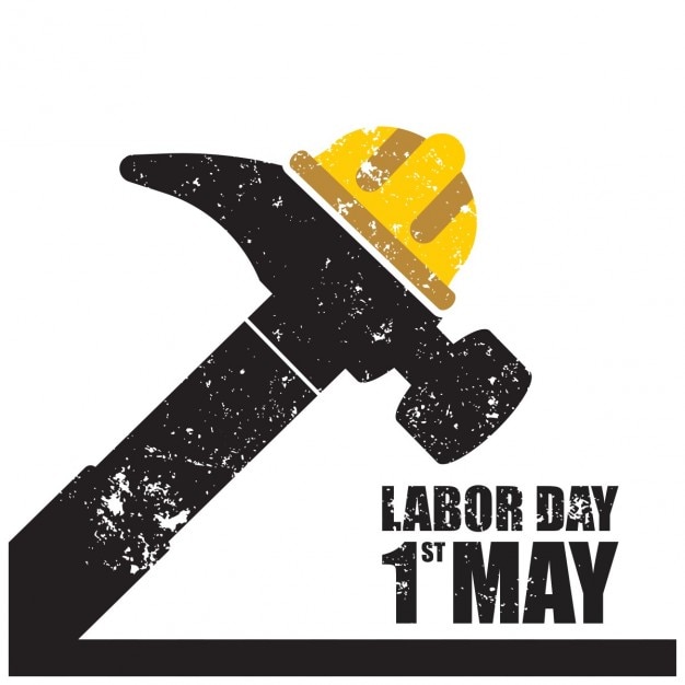 Labor day grunge hammer background