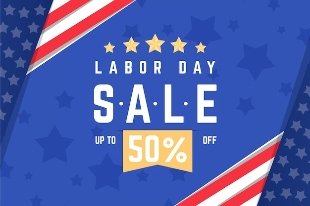 Free vector labor day horizontal banner sale