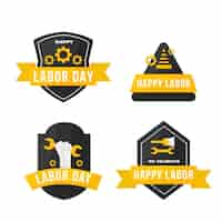 Free vector labor day label set