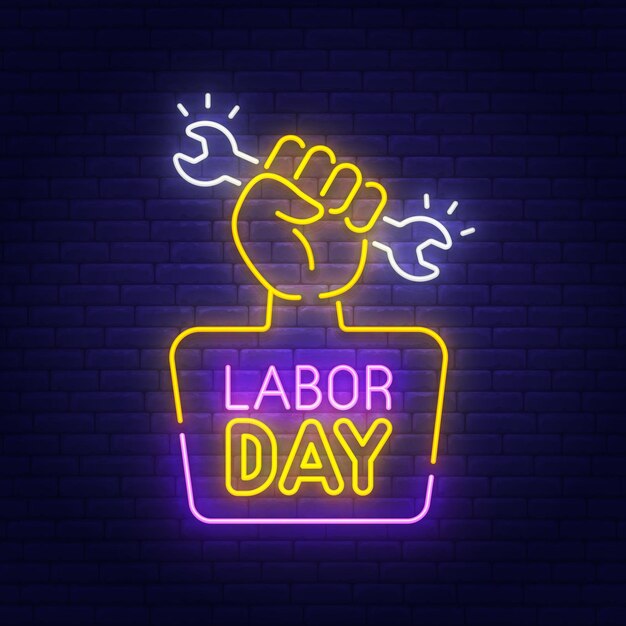 Labor Day neon sign