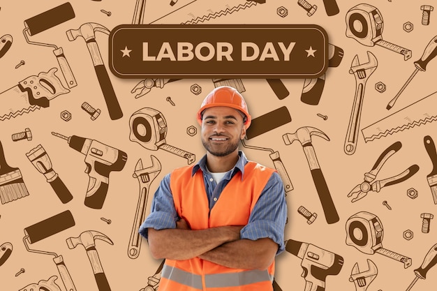 Free vector labor day pattern background