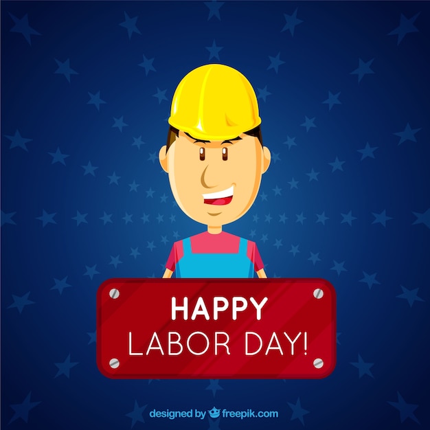 Labor day's background with construction worker