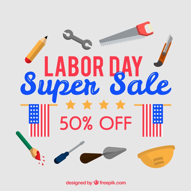Free Vector labor day sale background in flat style