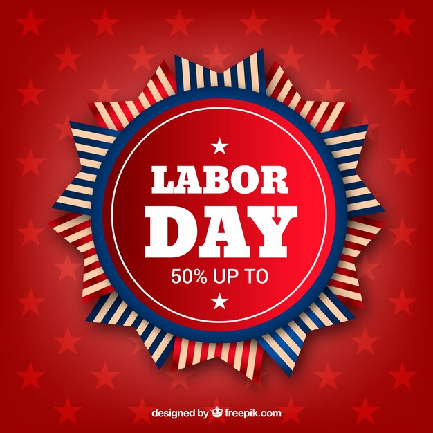 Labor day sale background with badge