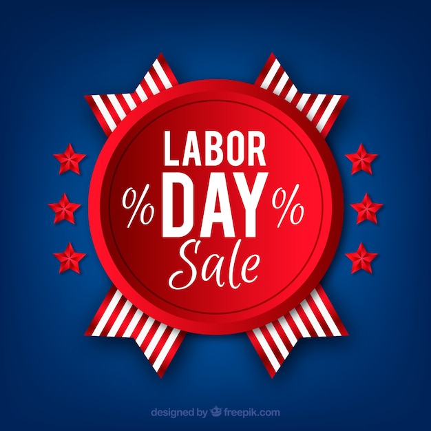 Free vector labor day sale background with badge