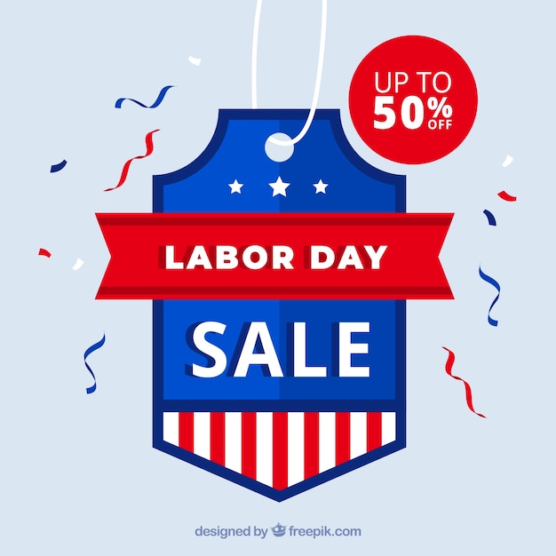 Free vector labor day sale background with label