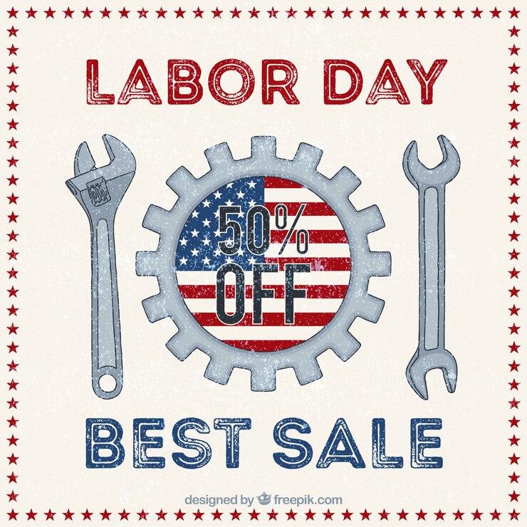 Free Vector labor day sale background with tools