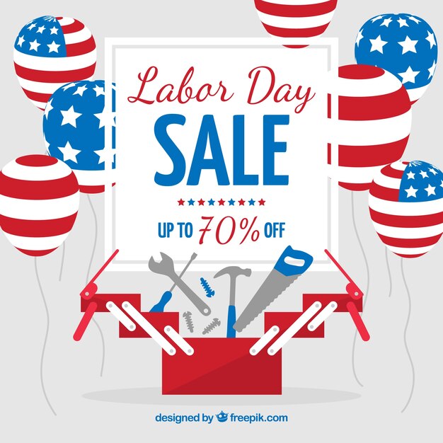 Free vector labor day sale composition with flat design