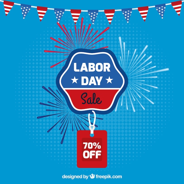 Labor day sale composition with flat design