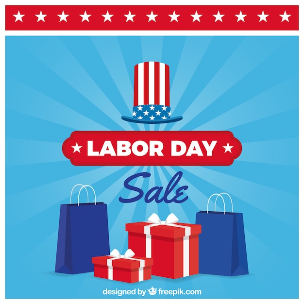 Free vector labor day sale composition with flat design