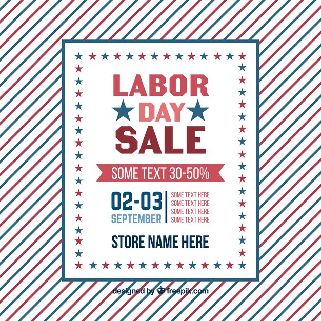 Labor day sale composition with flat design