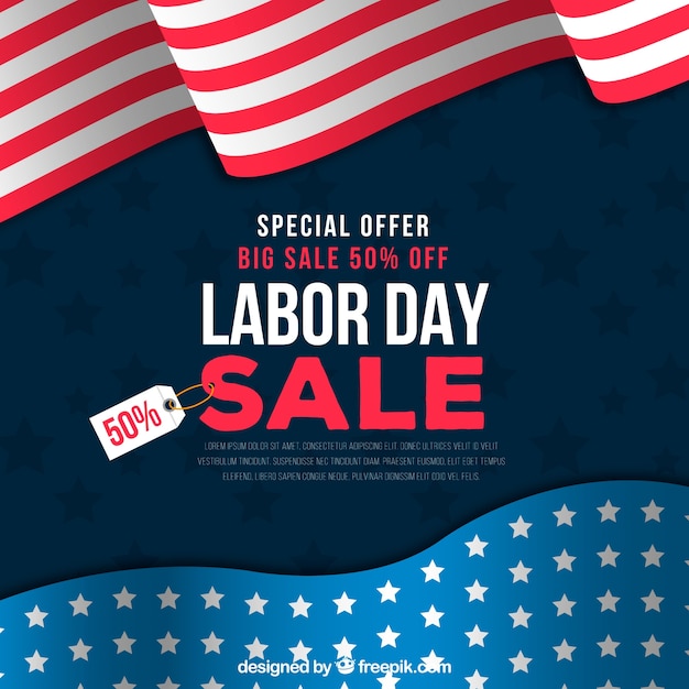 Labor day sale composition with flat design