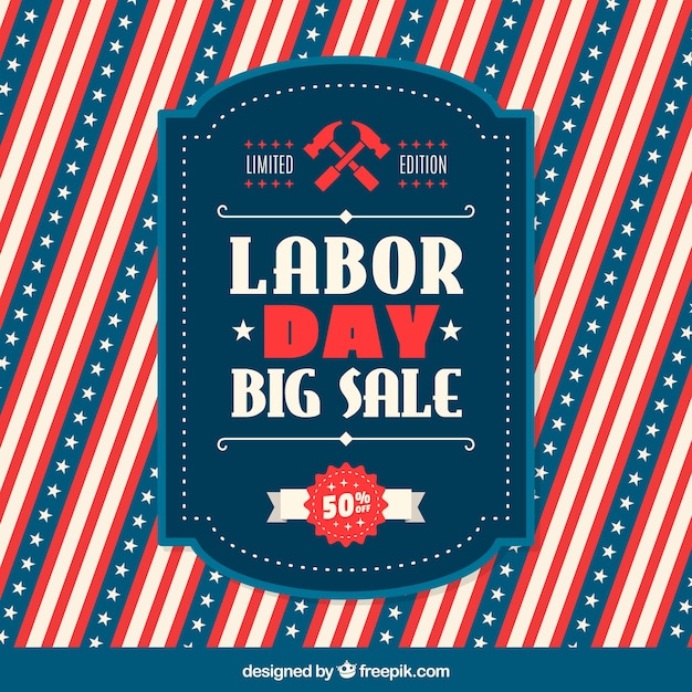 Labor day sale composition with flat design