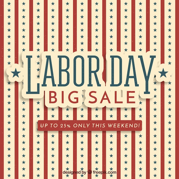 Labor day sale composition with vintage style