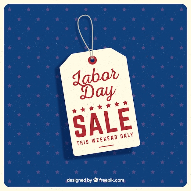 Free vector labor day sale label background