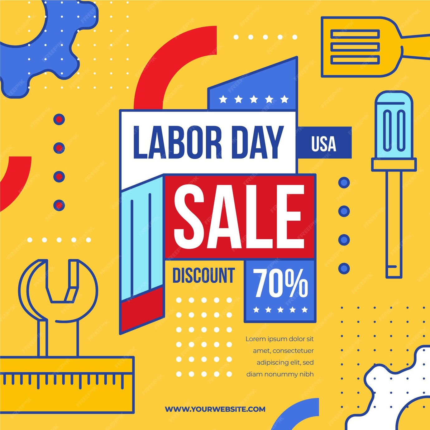 Free Vector Labor day sale usa concept