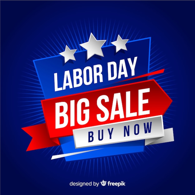 Labor day sales background in realistic style