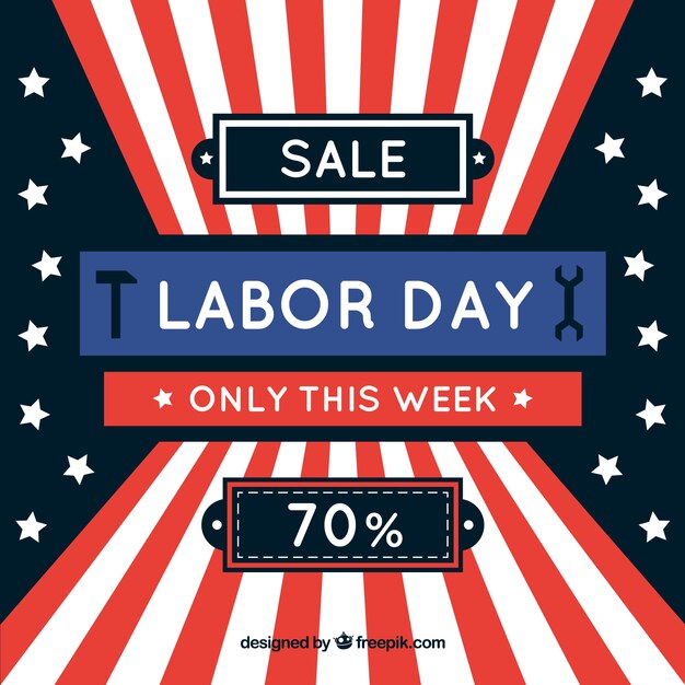 Labor day sales composition with flat design