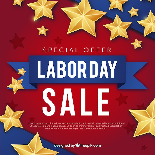 Labor day sales composition with vintage style