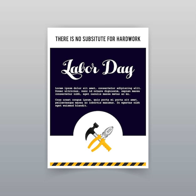 Free vector labor day typogrpahic card with dark background vector