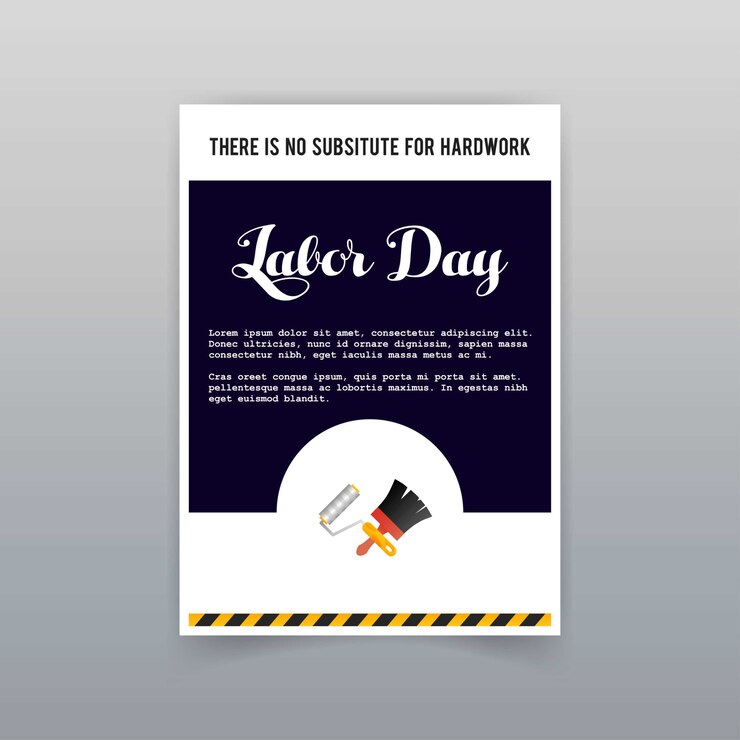 Free Vector labor day typogrpahic card with dark background vector 