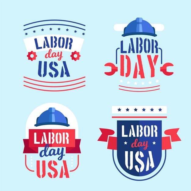 Labor day usa label collection