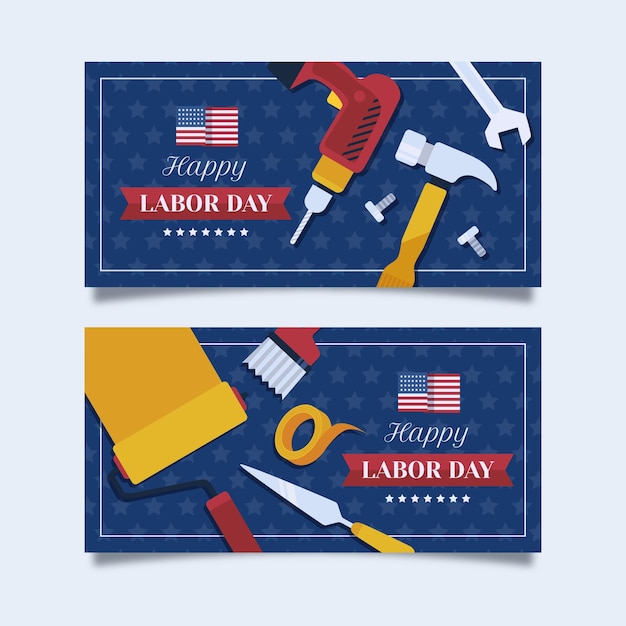 Free vector labor day vertical banners set