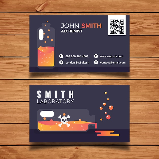 Free vector laboratory business card template