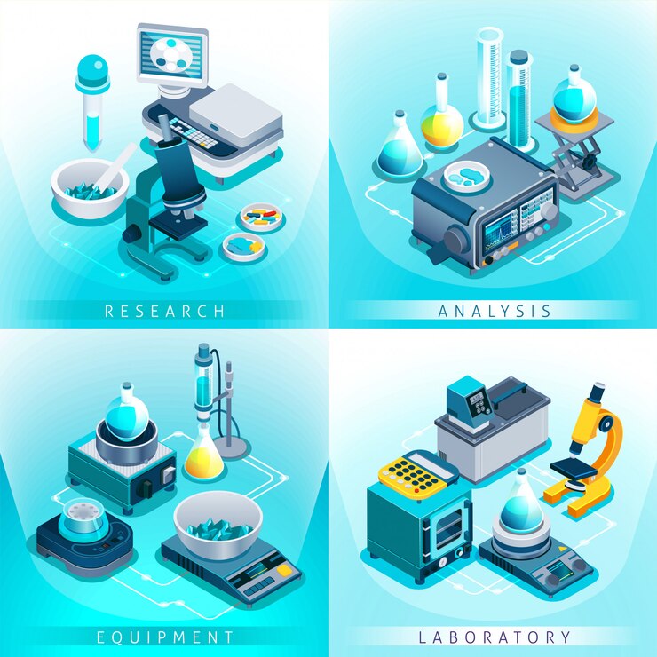 Free Vector laboratory equipment isometric design concept