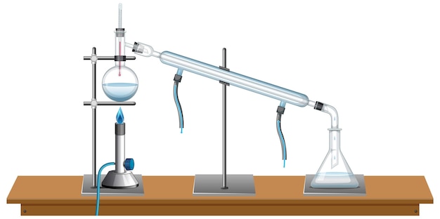 Free vector laboratory equipments on white