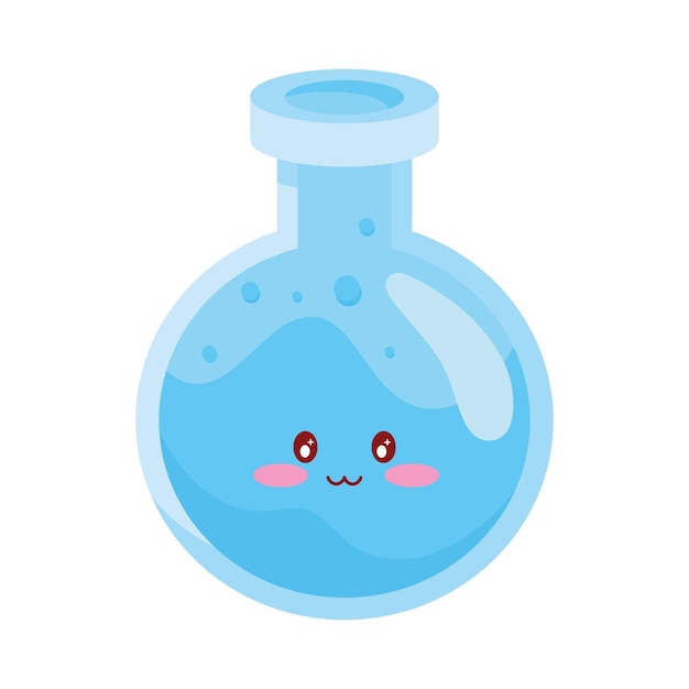 Free vector laboratory flask kawaii style