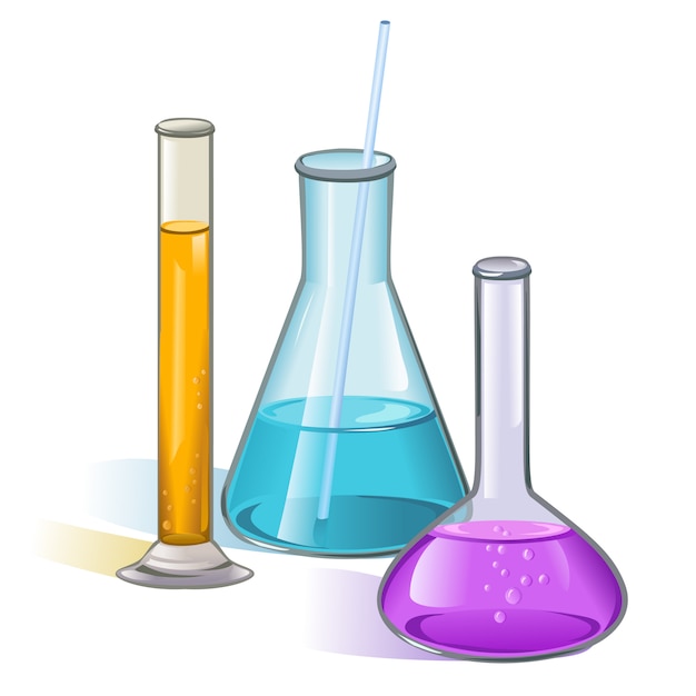 Free vector laboratory flasks glassware concept