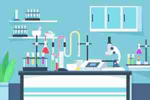 Free vector laboratory room illustration flat