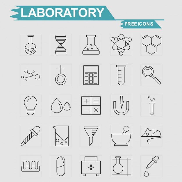 Labortory icons set