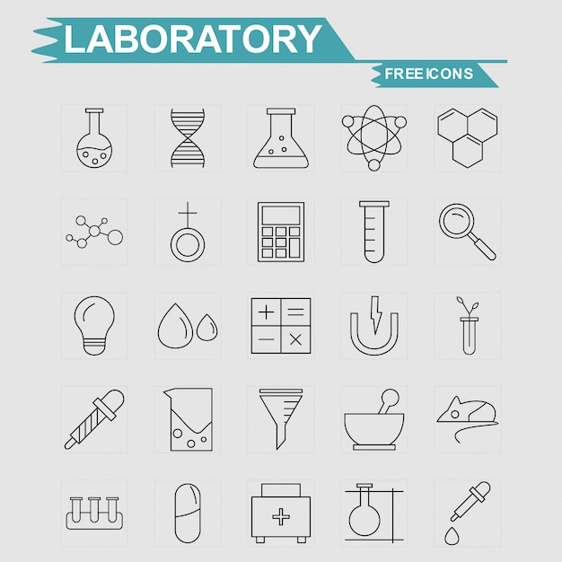 Labortory icons set