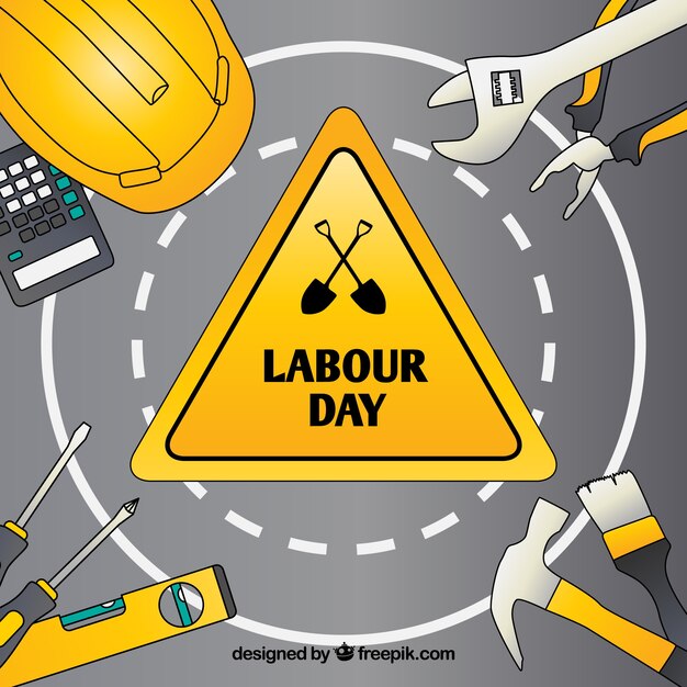 Labour day background with hand drawn elements