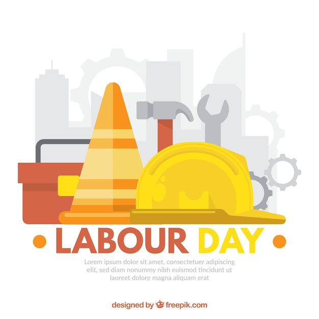 Free vector labour day background with tools