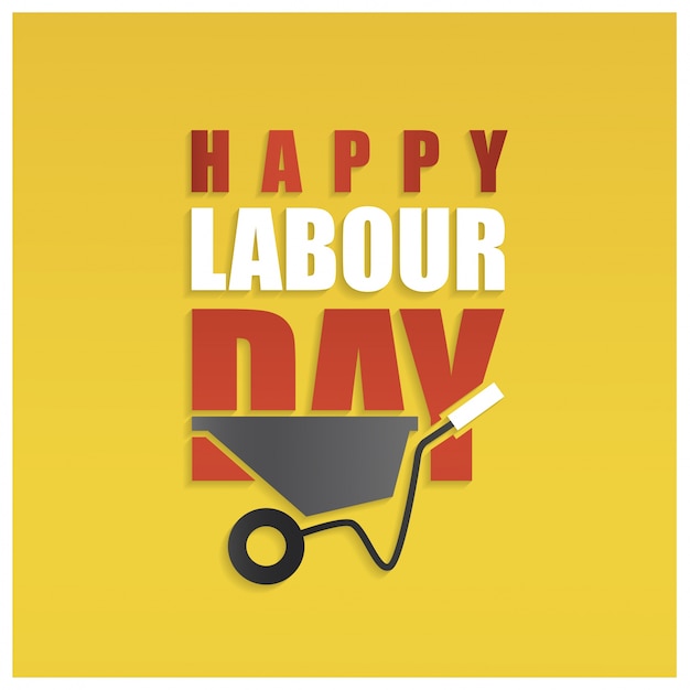 Labour day background with wheelbarrow